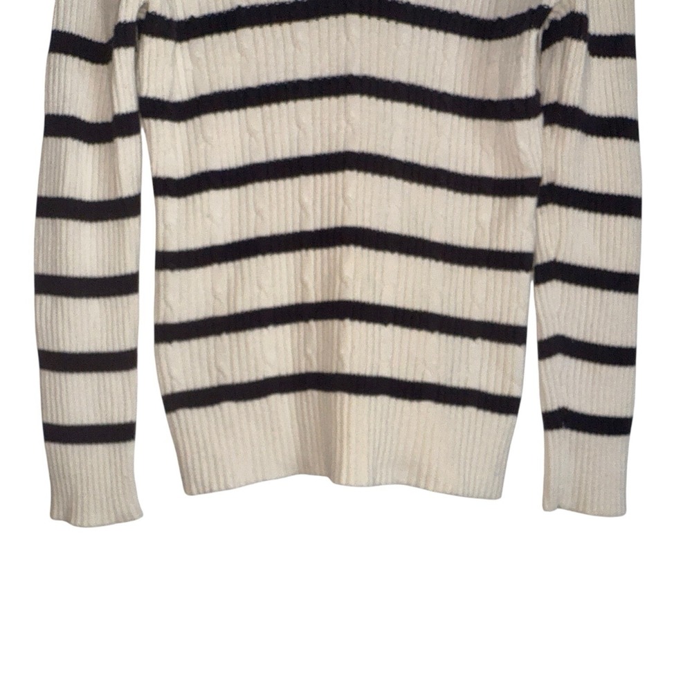 Liz Claiborne Striped Cable Knit Sweater L Coastal Grandmother Nautical Chic - Picture 10 of 12